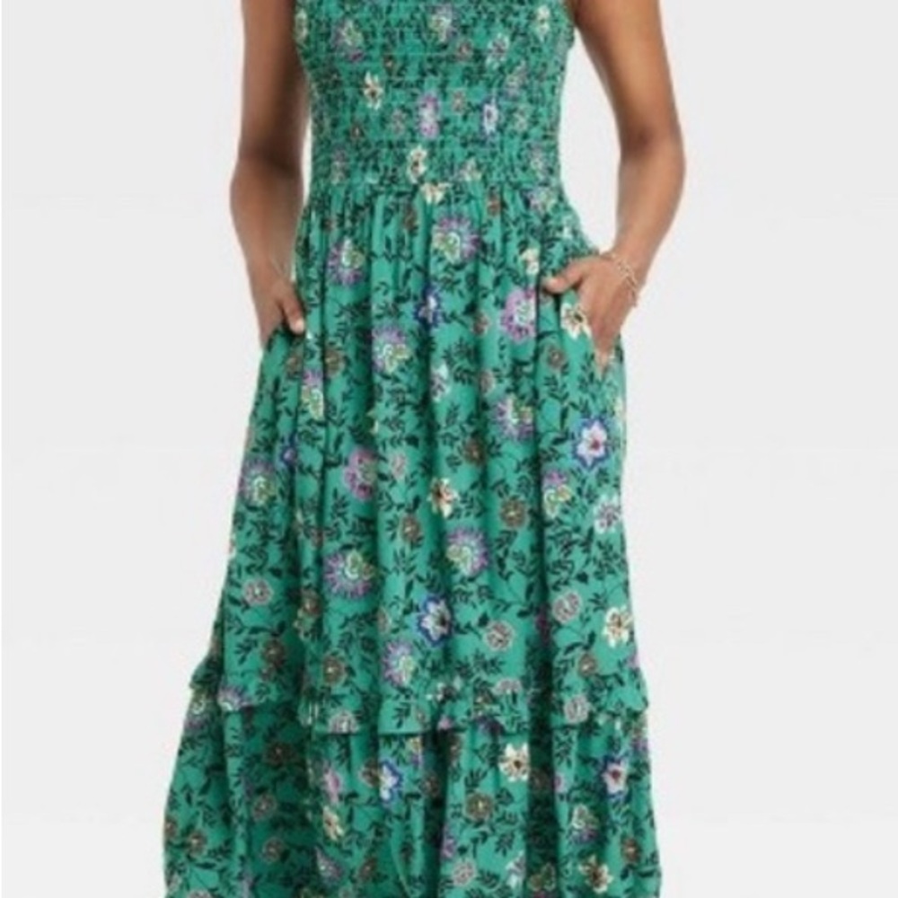 Floral Green Maxi Dress